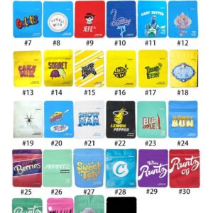 Cookies 34 Designs BEST PRICE Smell-Proof & Resealable Empty Mylar Bags