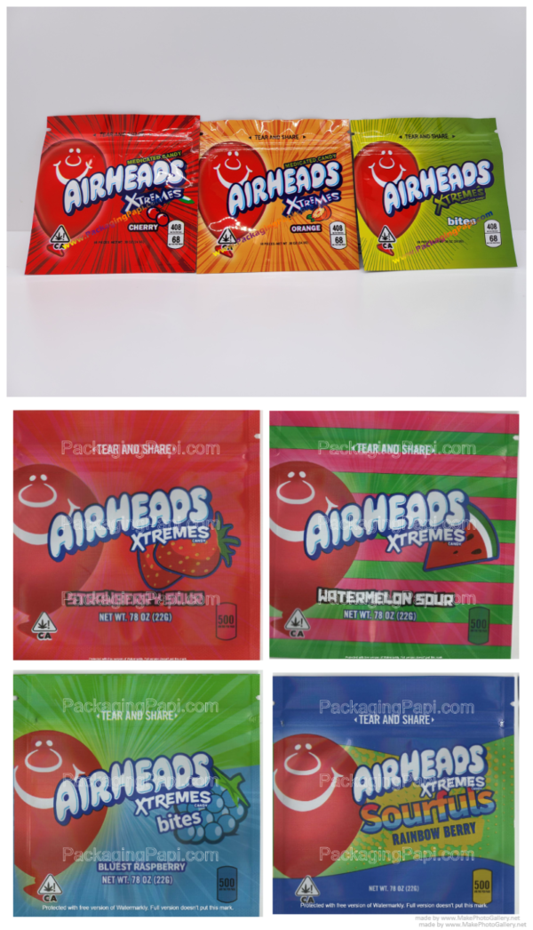 Airheads / Gasheads Extremes Edible Mylar Packaging *EMPTY BAGS*