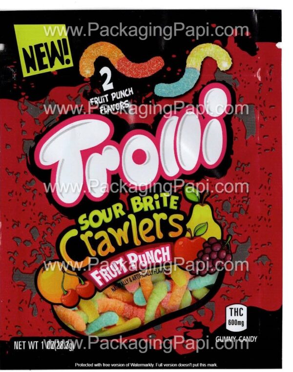 Trolli Small THC Mylar Bag Edible Gummy Packaging (24+ Variations) *Empty Bags* - Image 17