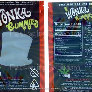 Wonka Gummies 500mg Packaging *Empty Bags*