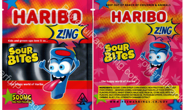 Haribo Sour Bites - Z!NG 500MG EMPTY Packaging
