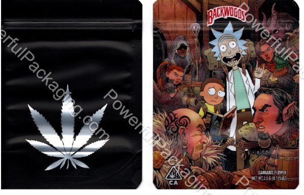 BACKWOODS Rick and Morty (Folklore) Mylar Bag 3.5g Flower Packaging *Empty Bags* (CaSupply)