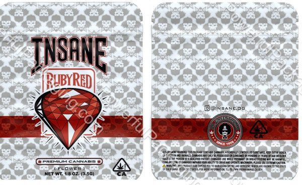 Insane 3.5g RubyRed Flower Bags (CaSupply)