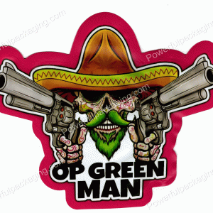 OP Green Man Generic 3D Mylar Shaped Bag 3.5g Flower Packaging *Empty Bags* (CaSupply) #3D