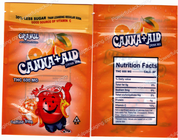 CANNA+AID : Orange (Drink Mix) Bag *Empty Bags* (CaSupply) #E3