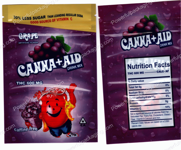 CANNA+AID : Grape (Drink Mix) Bag *Empty Bags* (CaSupply) #E3