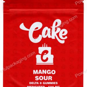 Cake : (Mango Sour) Delta 8 Gummies Bag *Empty Bags* (CaSupply) #N1