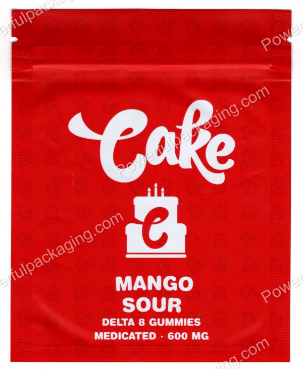 Cake : (Mango Sour) Delta 8 Gummies Bag *Empty Bags* (CaSupply) #N1
