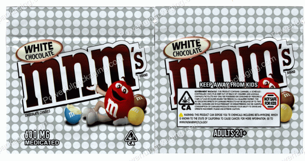 MnM's : White Chocolate (White Bag) Snack Bag *Empty Bags* (CaSupply) #E2
