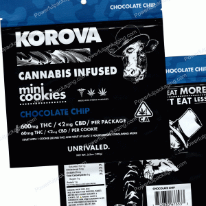 KOROVA : (Chocolate Chip) Cannabis Infused Mini Cookies THC/CBD (6.75x7in Bag) *Empty Bags* (CaSupply) #N1