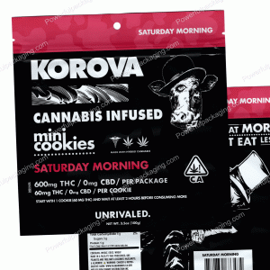 KOROVA : (Saturday Morning) Cannabis Infused Mini Cookies THC/CBD (6.75x7in Bag) *Empty Bags* (CaSupply) #N1
