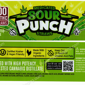 Sour Punch Straws : Apple (2x9.5in) Bag *Empty Bags* (CaSupply) #E1