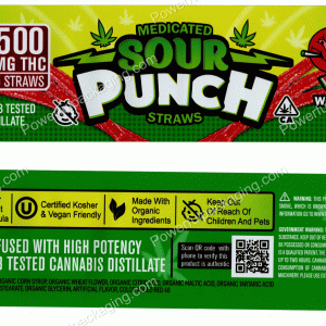 Sour Punch Straws : Watermelon (2x9.5in) Bag *Empty Bags* (CaSupply) #E1