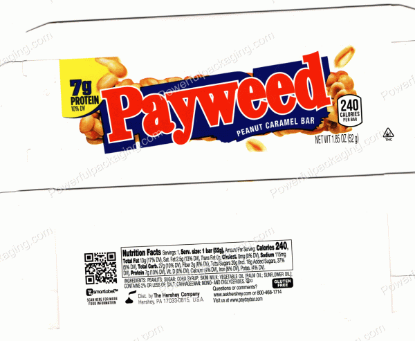 Payweed Peanut Caramel Bar Box (2x6.5in) *Empty Box* (CaSupply) #X1 - Image 3