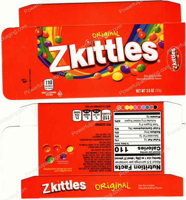 Zkittles Original Candy Box (3x5.5in) *Empty Box* (CaSupply) #X1 - Image 2