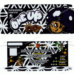 ONEUP Psilocybin Mushroom Bar : Girl Scouts (samoas) 3.5g (10 Pack Box Set) (2.5x5.5in) *Empty Box* (CaSupply) #X1 *DISPLAY BOX MISSING*
