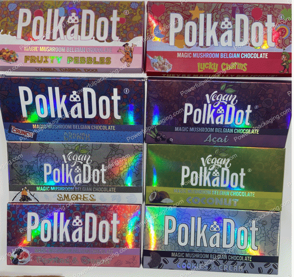 PolkaDot Magic Mushroom Belgain Chocolate : Vegan Coconut 4g 10-Pack with Display Case (5x2.5in) *Empty Box* (CaSupply) - Image 6