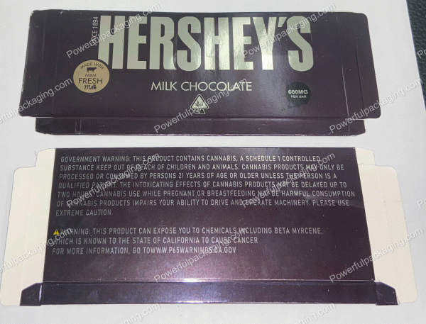 Hershey's Milk Chocolate Bar Box (2.5x5.5in) *Empty Box* (CaSupply) #X1