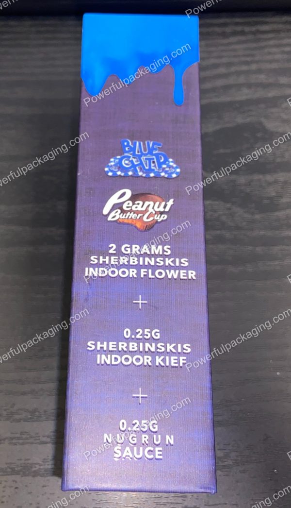Packwoods Los Angeles x Blue Chip : (Peanut Butter Cup) Hybrid, Glass Tube, Magnetic Box, Stickers, Wax and Tip/ Mouthpiece 'PREROLLED BLUNT' *Empty Pre-Rolls* (50/100 Pack Set) (CA-Supply) - Image 3