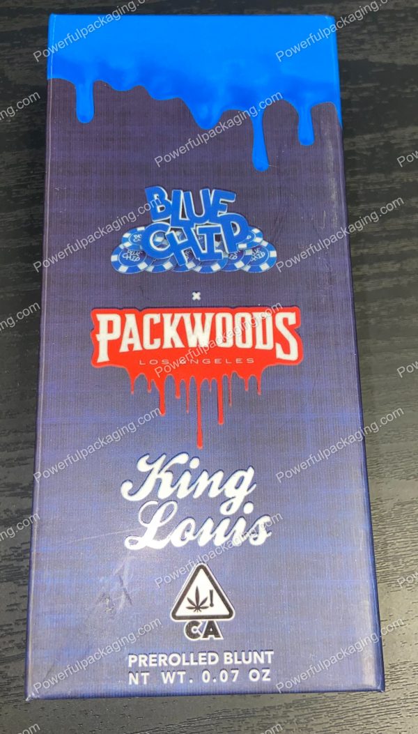 Packwoods Los Angeles x Blue Chip : (King Louis) Hybrid, Glass Tube, Magnetic Box, Stickers, Wax and Tip/ Mouthpiece 'PREROLLED BLUNT' *Empty Pre-Rolls* (50/100 Pack Set) (CA-Supply) - Image 2