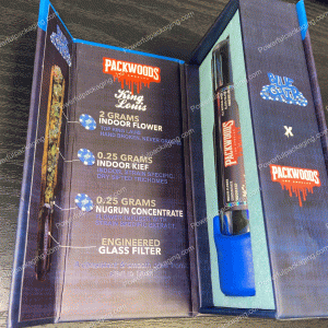 Packwoods Los Angeles x Blue Chip : (King Louis) Hybrid, Glass Tube, Magnetic Box, Stickers, Wax and Tip/ Mouthpiece 'PREROLLED BLUNT' *Empty Pre-Rolls* (50/100 Pack Set) (CA-Supply)
