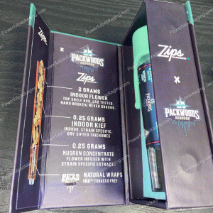 Packwoods Seattle : (Zips) Hybrid, Glass Tube, Magnetic Box, Stickers, Wax and Tip/ Mouthpiece 'PREROLLED BLUNT' *Empty Pre-Rolls* (50/100 Pack Set) (CA-Supply)