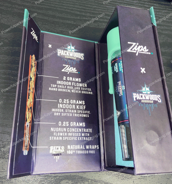 Packwoods Seattle : (Zips) Hybrid, Glass Tube, Magnetic Box, Stickers, Wax and Tip/ Mouthpiece 'PREROLLED BLUNT' *Empty Pre-Rolls* (50/100 Pack Set) (CA-Supply)