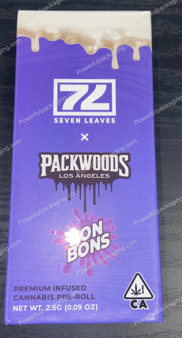 Packwoods Los Angeles x Seven Leaves : (Bon Bons) Glass Tube, Magnetic Box, Stickers, Wax and Tip/ Mouthpiece 'PREROLLED BLUNT' *Empty Pre-Rolls* (50/100 Pack Set) (CA-Supply) - Image 2
