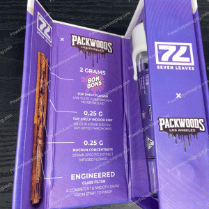 Packwoods Los Angeles x Seven Leaves : (Bon Bons) Glass Tube, Magnetic Box, Stickers, Wax and Tip/ Mouthpiece 'PREROLLED BLUNT' *Empty Pre-Rolls* (50/100 Pack Set) (CA-Supply)