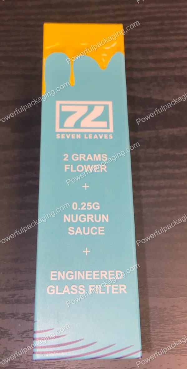 Packwoods Los Angeles x Seven Leaves : (Astro Mints) Hybrid, Glass Tube, Magnetic Box, Stickers, Wax and Tip/ Mouthpiece 'PREROLLED BLUNT' *Empty Pre-Rolls* (50/100 Pack Set) (CA-Supply) - Image 5