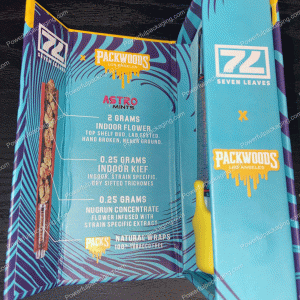 Packwoods Los Angeles x Seven Leaves : (Astro Mints) Hybrid, Glass Tube, Magnetic Box, Stickers, Wax and Tip/ Mouthpiece 'PREROLLED BLUNT' *Empty Pre-Rolls* (50/100 Pack Set) (CA-Supply)