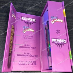 Packwoods Los Angeles x Bleu Zlushie : (Bleu Zlushie) Glass Tube, Magnetic Box, Stickers, Wax and Tip/ Mouthpiece 'PREROLLED BLUNT' *Empty Pre-Rolls* (50/100 Pack Set) (CA-Supply)