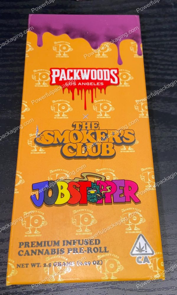 Packwoods Los Angeles x The Smokers Club : (Jobstopper) Hybrid, Glass Tube, Magnetic Box, Stickers, Wax and Tip/ Mouthpiece 'PREROLLED BLUNT' *Empty Pre-Rolls* (50/100 Pack Set) (CA-Supply) - Image 2