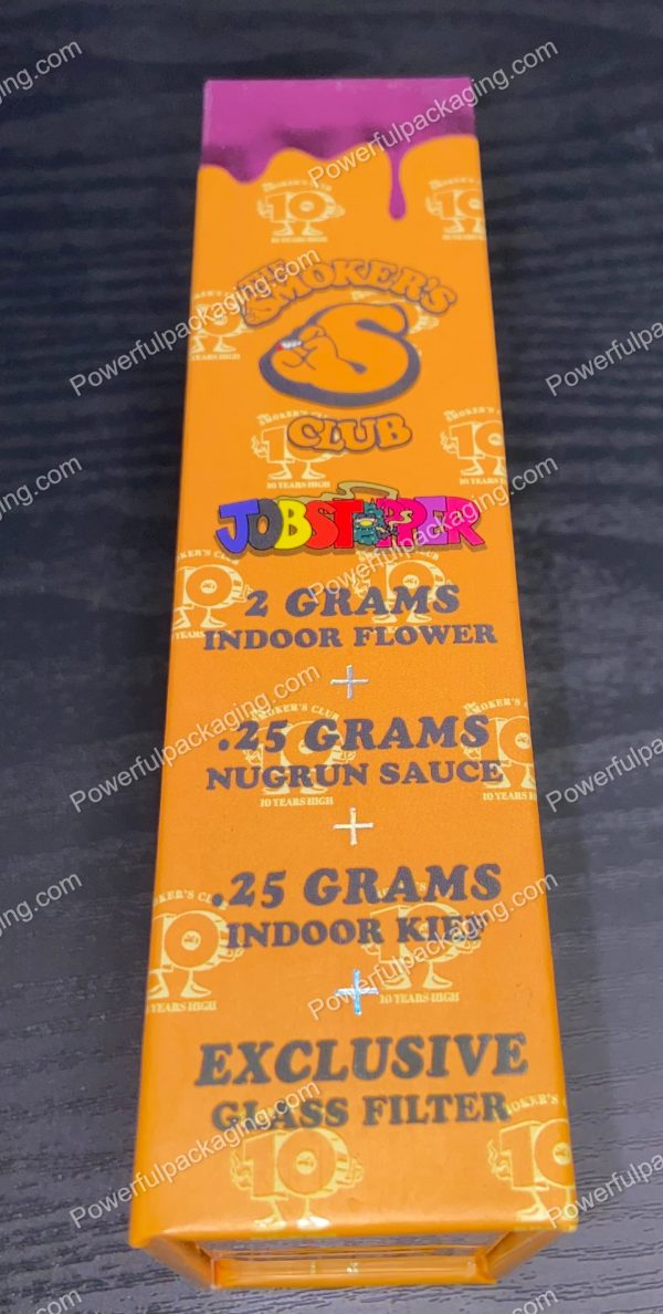 Packwoods Los Angeles x The Smokers Club : (Jobstopper) Hybrid, Glass Tube, Magnetic Box, Stickers, Wax and Tip/ Mouthpiece 'PREROLLED BLUNT' *Empty Pre-Rolls* (50/100 Pack Set) (CA-Supply) - Image 5