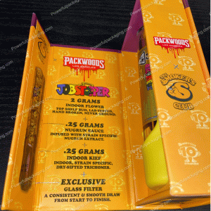 Packwoods Los Angeles x The Smokers Club : (Jobstopper) Hybrid, Glass Tube, Magnetic Box, Stickers, Wax and Tip/ Mouthpiece 'PREROLLED BLUNT' *Empty Pre-Rolls* (50/100 Pack Set) (CA-Supply)