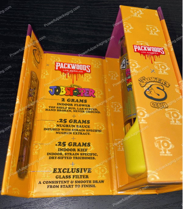 Packwoods Los Angeles x The Smokers Club : (Jobstopper) Hybrid, Glass Tube, Magnetic Box, Stickers, Wax and Tip/ Mouthpiece 'PREROLLED BLUNT' *Empty Pre-Rolls* (50/100 Pack Set) (CA-Supply)