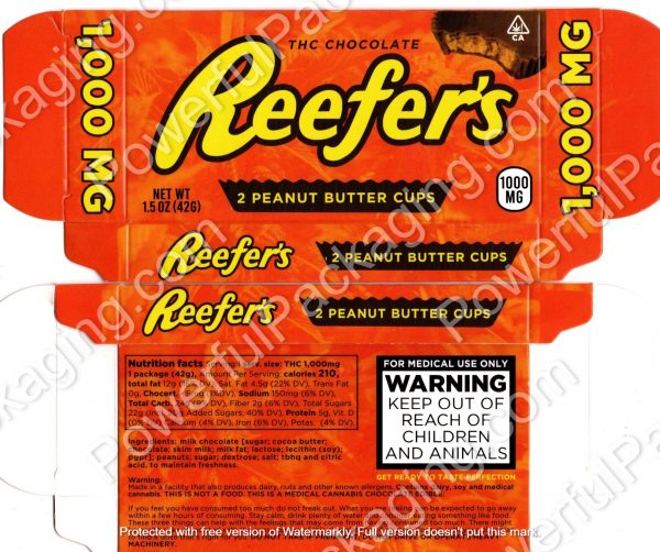 Reefers 2 Peanut Butter Cup Box (4x2in) (CaSupply)