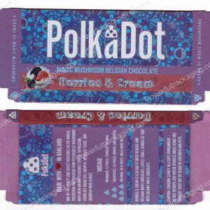 PolkaDot Magic Mushroom Belgain Chocolate : Berries & Cream 4g 10-Pack with Display Case (5x2.5in) *Empty Box* (CaSupply)