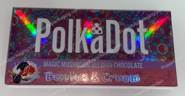 PolkaDot Magic Mushroom Belgain Chocolate : Berries & Cream 4g 10-Pack with Display Case (5x2.5in) *Empty Box* (CaSupply) - Image 4