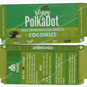 PolkaDot Magic Mushroom Belgain Chocolate : Vegan Coconut 4g 10-Pack with Display Case (5x2.5in) *Empty Box* (CaSupply)