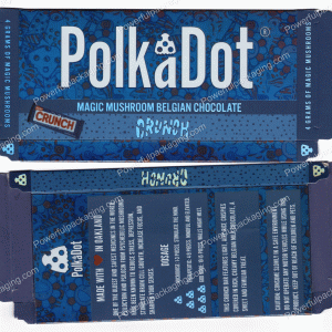 PolkaDot Magic Mushroom Belgain Chocolate : CRUNCH 4g 10-Pack with Display Case (5x2.5in) *Empty Box* (CaSupply)