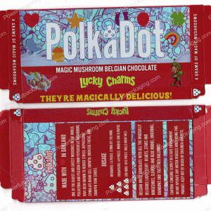 PolkaDot Magic Mushroom Belgain Chocolate : Lucky Charms Theyre Magically Delicious! 4g 10-Pack with Display Case (5x2.5in) *Empty Box* (CaSupply)