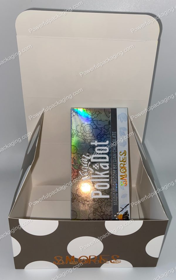 PolkaDot Magic Mushroom Belgain Chocolate : Smores 4g 10-Pack with Display Case (5x2.5in) *Empty Box* (CaSupply) - Image 2