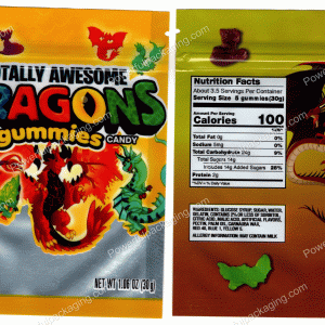 Totally Awesome Dragons Gummies 500mg Mylar (3.5 Servings) Bag *Empty Bags* (CaSupply) #E1