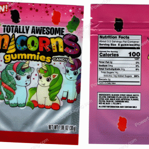 Totally Awesome Unicorns Gummies 500mg Mylar (3.5 Servings) Bag *Empty Bags* (CaSupply) #E1