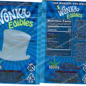 Wonka Edibles (Blue) 600mg Mylar (6x4in) Packaging *Empty Bags*