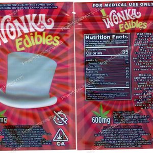 Wonka Edibles (Red) 600mg Mylar (6x4in) Packaging *Empty Bags*
