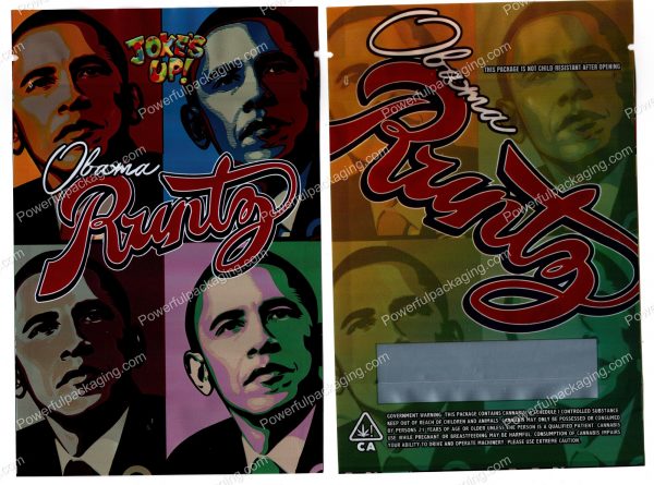 JOKES UP : Obama Runtz 3.5 Packaging (4x6in) Mylar Bag *Empty Bags*