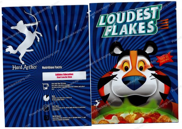 Large Cereal : Loudest Flakes 1000mg Packaging (5x7in) Mylar Bag *Empty Bags* (CaSupply)