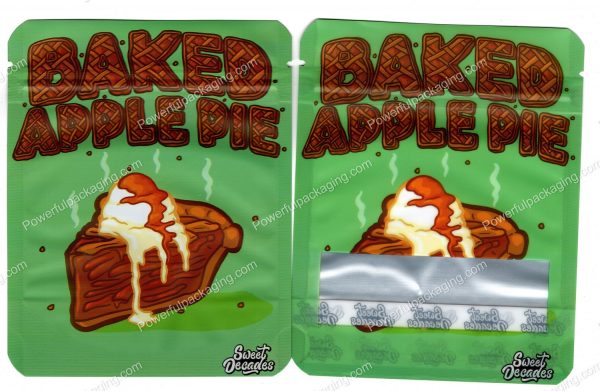 Sweet Decades : Baked Apple Pie Small (5x4in) Packaging 3.5 Mylar Bag *Empty Bags* (CaSupply) #S1